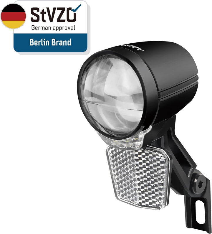 E-Bike Frontlicht 50 Lux Nova E50 – IP65, Doppel-Linsentechnologie, StVZO zugelassen, für 6V–48V DC,