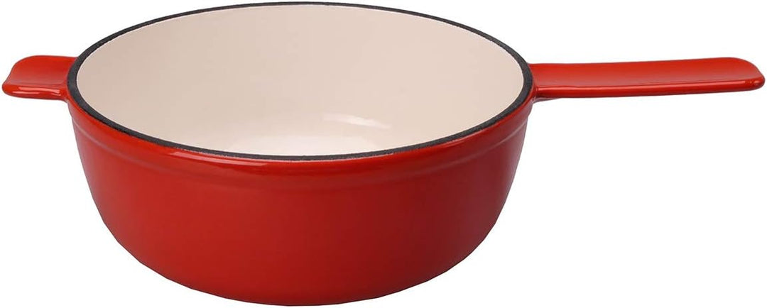 Kisag Fondue Caquelon Gusseisen Fonduetopf Käsefondue rot Kachel 20 cm 2,0 l