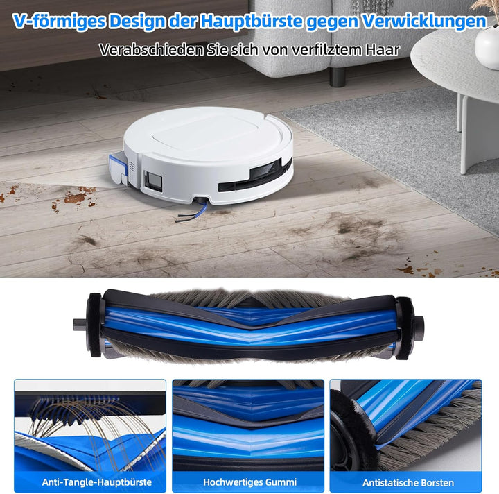 T80 Zubehör | 20 Stück Ersatzteile für Ecovacs Deebot T80 Omni Saugroboter,6 Staubbeutel, 2 Roller W