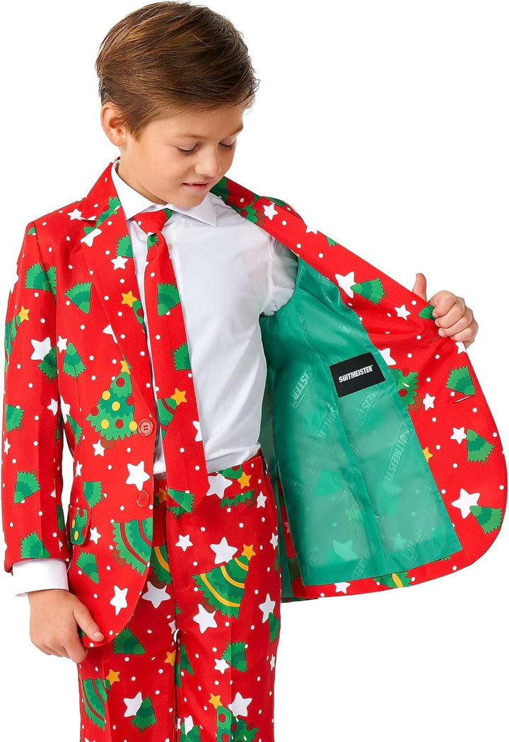 Suitmeister Weihnachtsanzug für Jungen - lustige hässliche Weihnachtskleidung mit echten Lichtern -