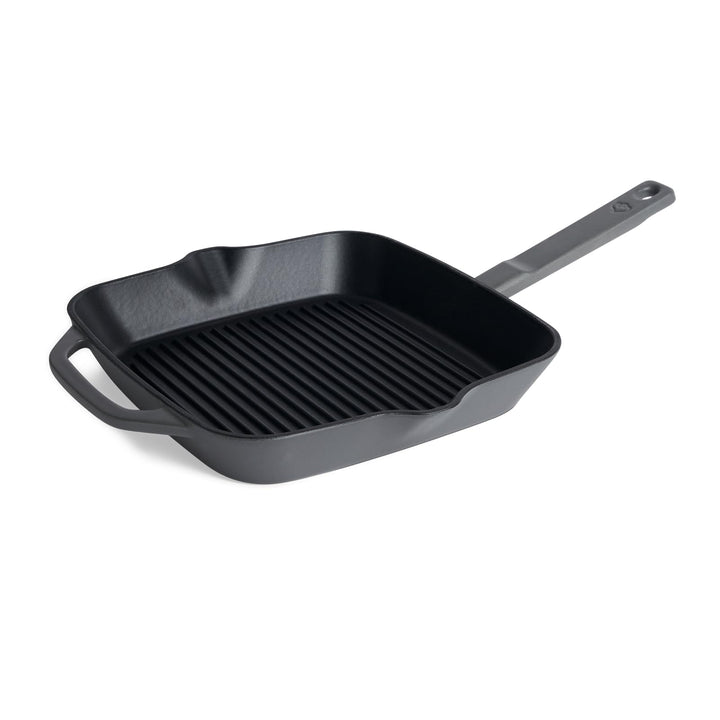 SPRINGLANE Gusseisen Grillpfanne Grau, 26 cm - Emailliert - Steakpfanne mit Grillstreben - Für alle