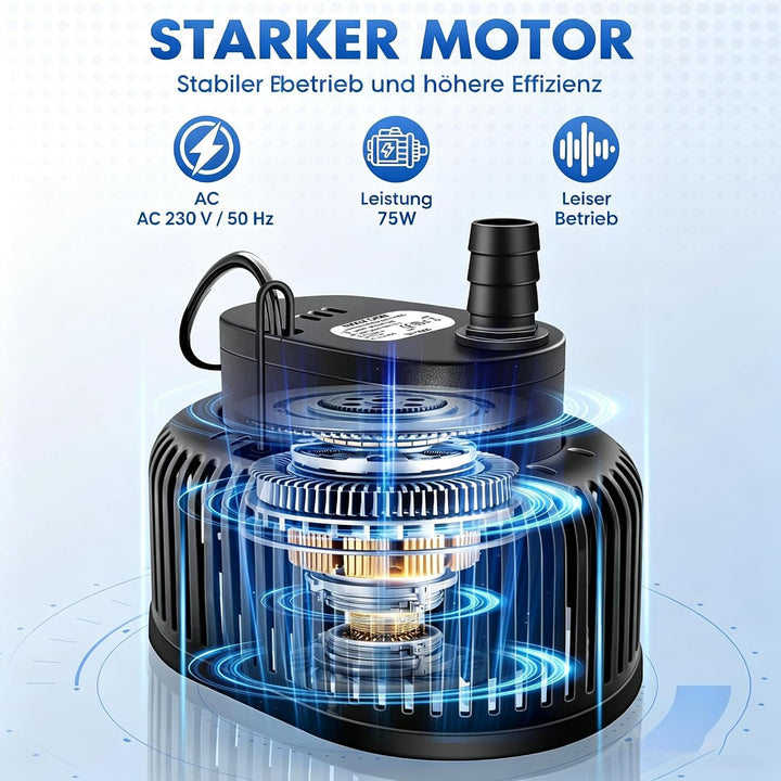 Tauchpumpe, Tauchpumpe Schmutzwasser Regenfasspumpe 75W, automatischer Wasserstands-Sensor, Entwässe