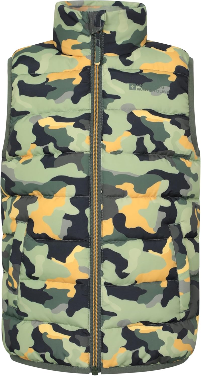 Mountain Warehouse Gepolsterte Kinder-Weste von Rocko - wasserabweisend, Mikrofaserweste, 2 Vorderta
