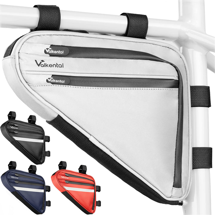 Valkental - Wasserfeste Rahmentasche mit viel Platz - 1,5L Volumen - Fahrradtasche mit Reflektoren u