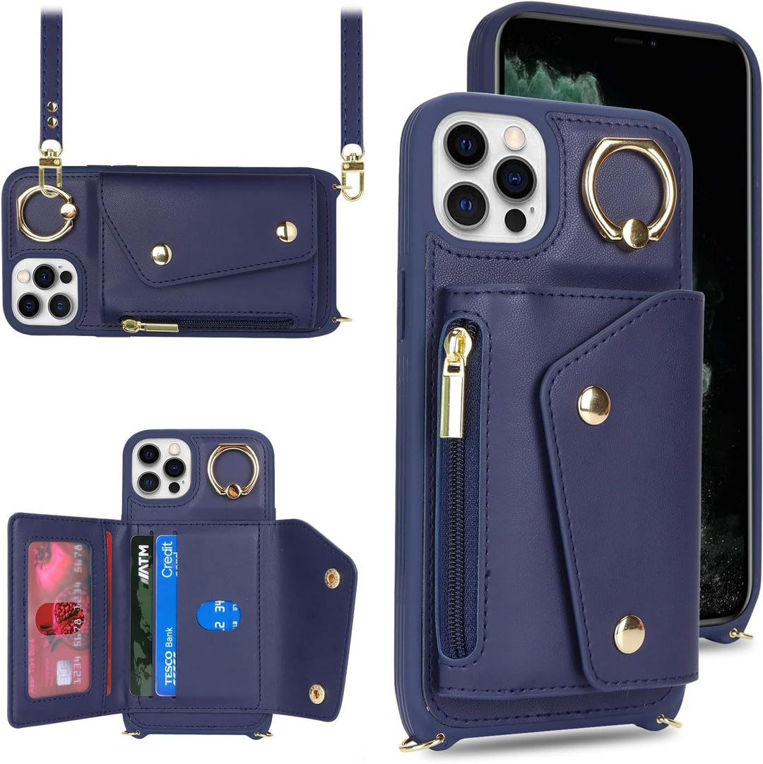 Lipvina Hülle für iPhone 11 Pro Max Hülle mit Band Kartenhalter handyhülle Hülle für iPhone 11 Pro M