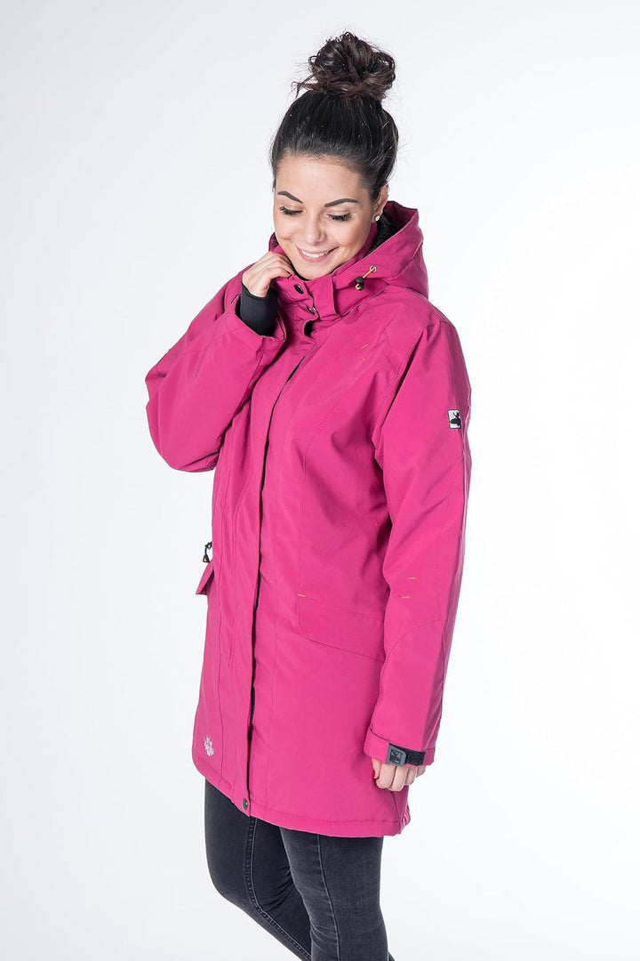 Damen Winterjacke Skijacke mit Abnehmbarer Kapuze Gefüttert Wasserdicht Wetterfest Windbreaker Überg