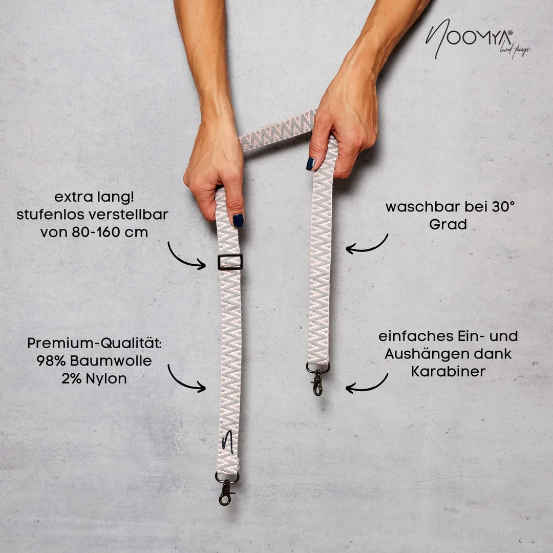 NOOMYA® Handykette Sweet Grey | Baumwolle | Wechselband zum Umhängen | ohne Hülle | universal für Ha