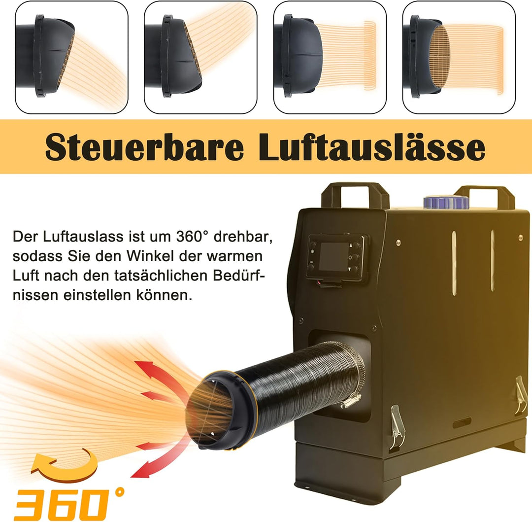 UISEBRT 8KW Standheizung Diesel Lufterhitzer 12V, Air Diesel Heizung Dieselheizung mit Schalldämpfer