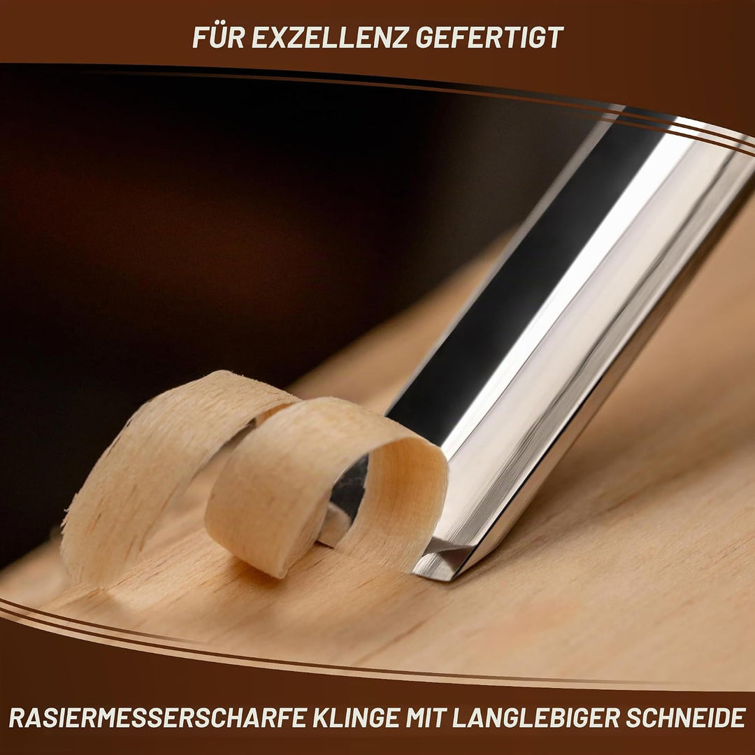 BeaverCraft Hohleisen zum Holzschnitzen K5/12 Holzschnitzerei kompakter Meissel Holzschnitzmesser fü