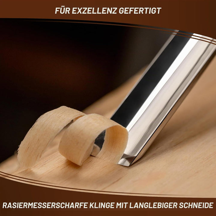 BeaverCraft Hohleisen zum Holzschnitzen K5/12 Holzschnitzerei kompakter Meissel Holzschnitzmesser fü