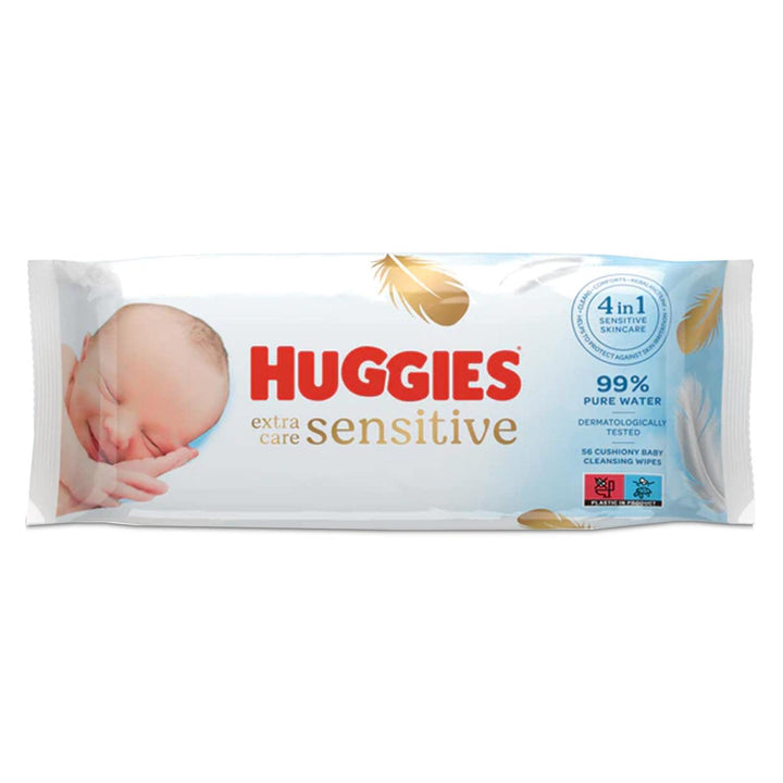 Huggies Pure Extra Care Feuchttücher, 8 x 56 Stück = 448 Tücher