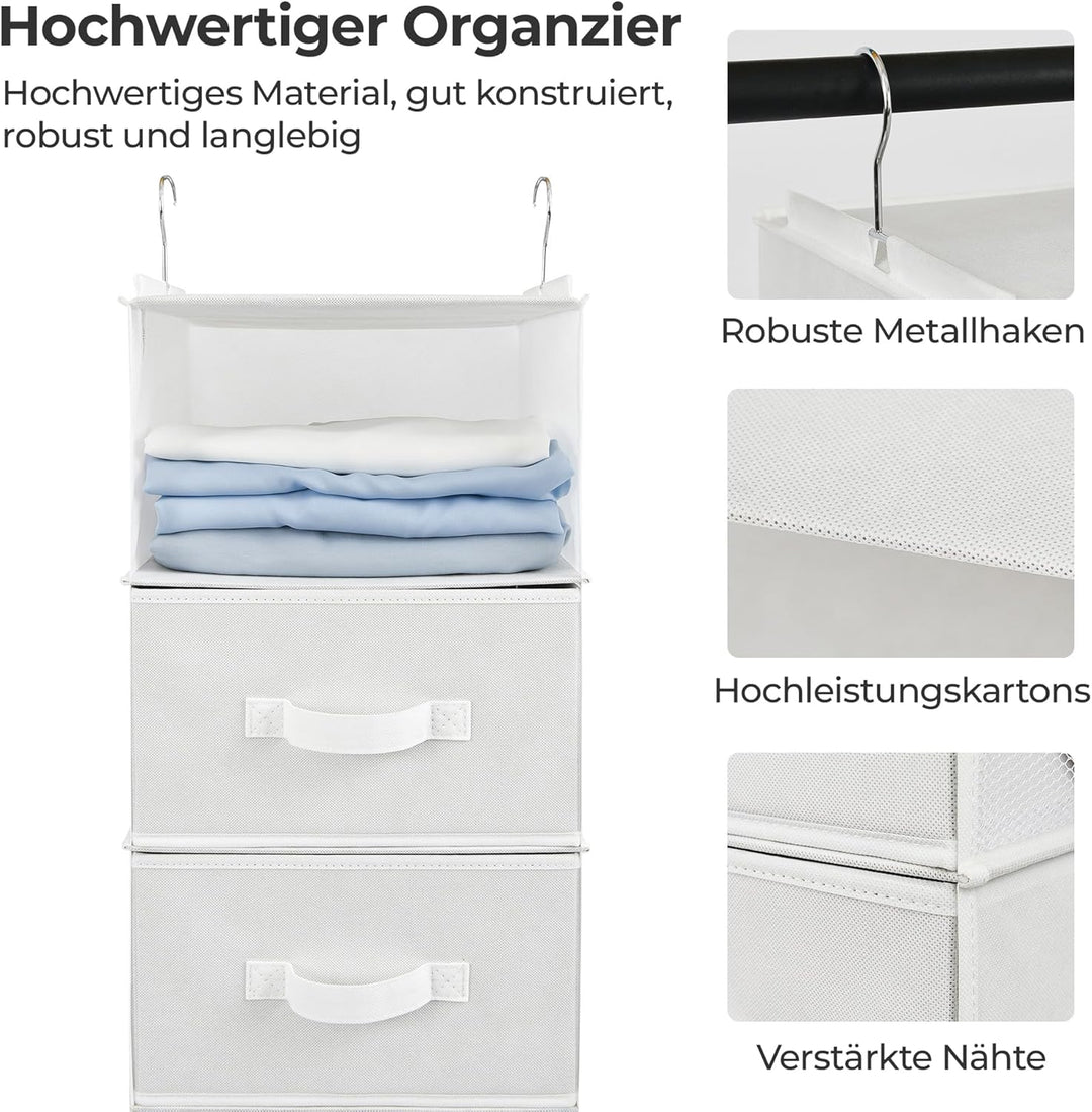 GRANNY SAYS Schrank Organizer Hängend, 1er-Pack Hängeregal mit Schubladen, Weiss Hängeorganizer Schr