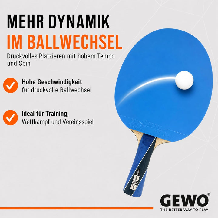 GEWO PS Blast Carbon Tischtennisschläger - ITTF genehmigter Profi-Tischtennisschläger, Carbon-Schläg