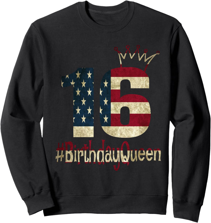 16. Geburtstag Amerikanische Flagge Teen Sweet Sixteen 16 Sweatshirt