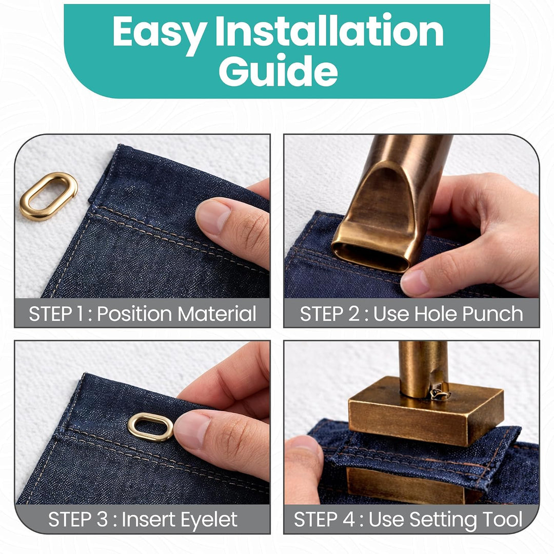 Trimming Shop Set Locher und Öse Satz Hand Werkzeug für Metall Oval Ösen - Metallic, 25mm 25mm metal