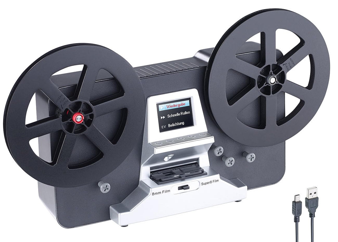 Somikon Filmscanner: HD-XL-Film-Scanner & -Digitalisierer für Super 8 & 8 mm, bis 7"-Rollen (Super8