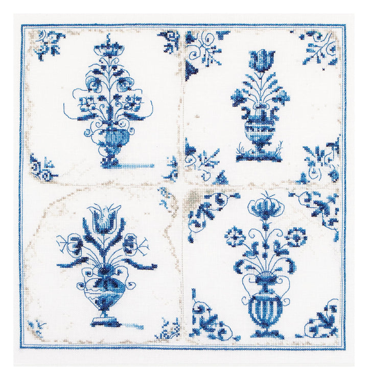 Thea Gouverneur - Kreuzstich-Set - Antike Flieen. Blumenvasen - Aida - 18 Count - Für Erwachsene - 4