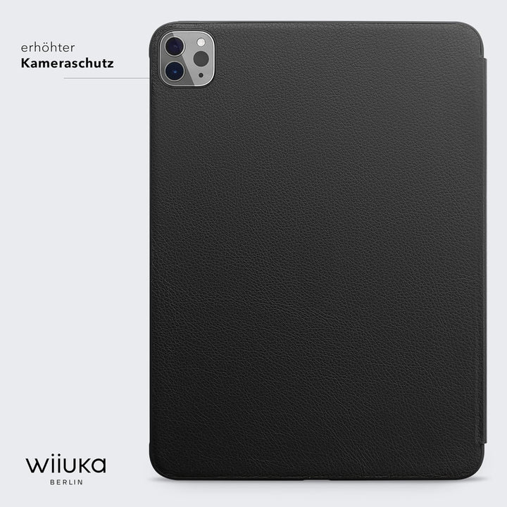 WIIUKA Hülle für iPad Pro 12.9" (2022-2020), Deutsches Leder, Lederhülle extra Dünn, Premium Smart-C
