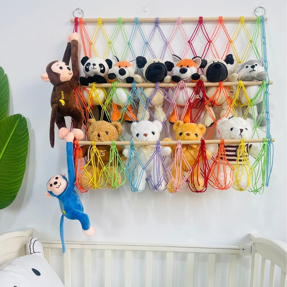 Stofftier Aufbewahrung Netz Hängematte Wandbehang Plüschtiere Netz Spielzeug Organizer Montage Höhen