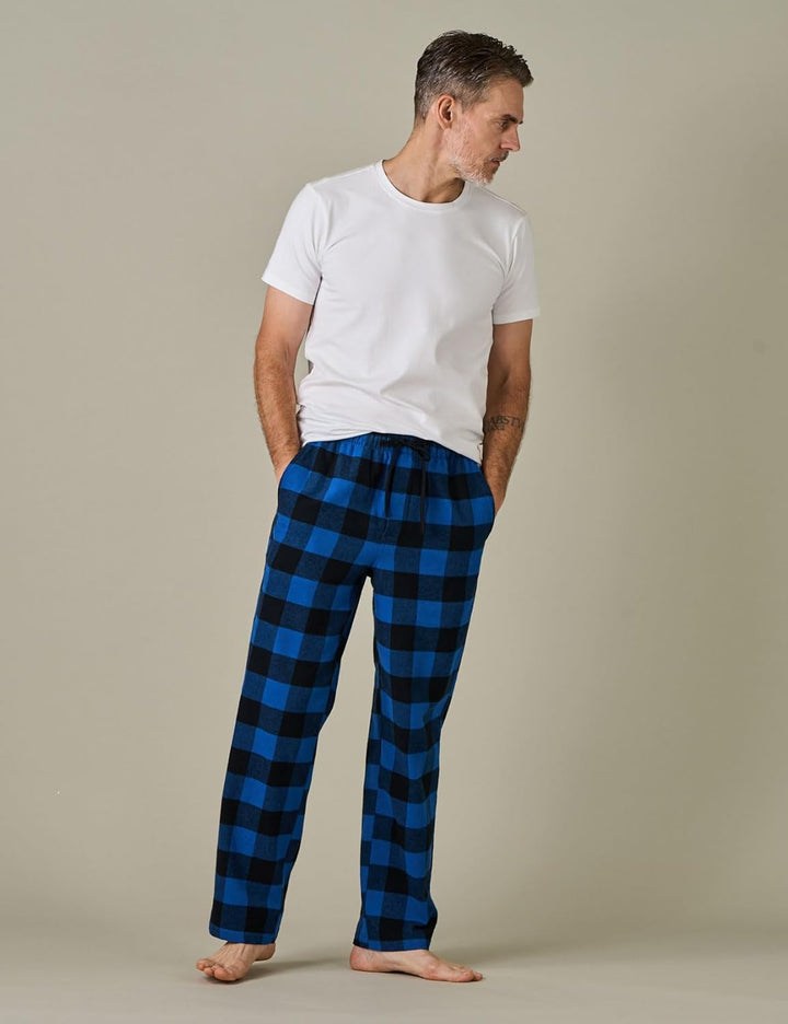 LAPASA Herren Fleece Pyjamahose Relaxed Fit Lounge Hose M128 S Wärmer: Baumwollflanell Baumwollflane