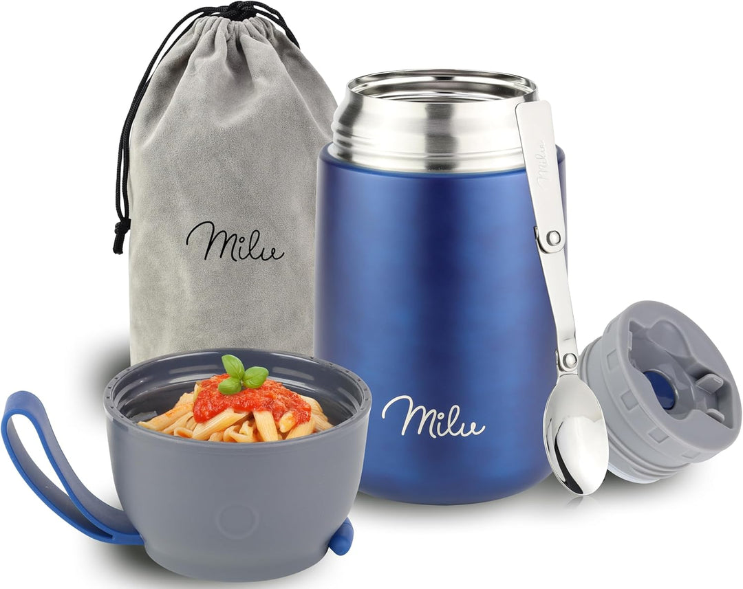 Milu® Thermobehälter 450, 650ml | Edelstahl Warmhaltebehälter | Essensbehälter | Speisegefäss Babyna
