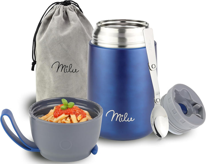 Milu® Thermobehälter 450, 650ml | Edelstahl Warmhaltebehälter | Essensbehälter | Speisegefäss Babyna