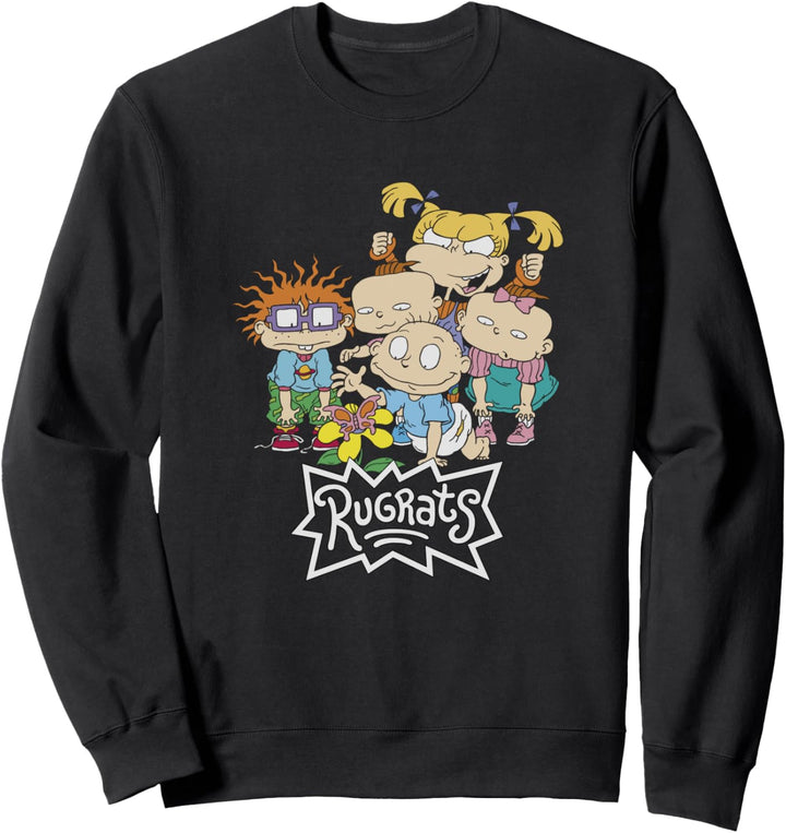 Rugrats Group Shot Butterfly Catch Logo Sweatshirt