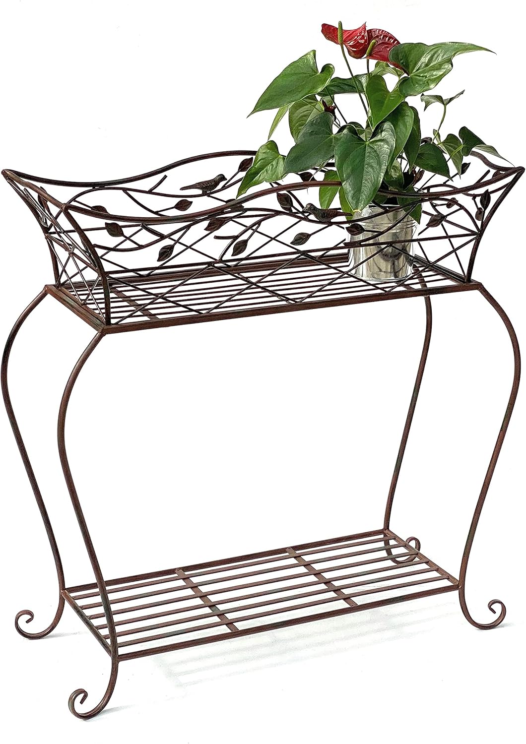 DanDiBo Blumenständer mit Korb Blumenkasten Braun 75 cm 93980 L Pflanzenkasten Modern Pflanzenstände
