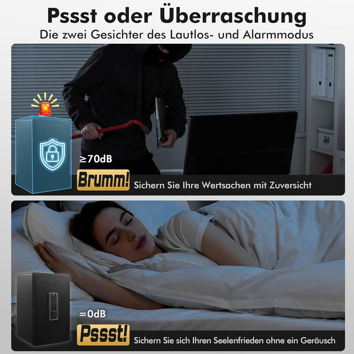 73L Grosser Feuerfester Tresor,Elektronischem Tresor mit Passwort & Schlüssel,Digitaler Möbeltresor