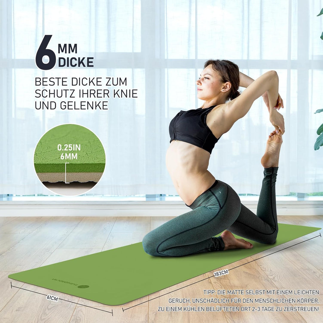 Yogamatte Rutschfest, Gymnastikmatte Mit Tragegurt, Sportmatte Für Fitnessstudio, Zuhause, Reisen, 1