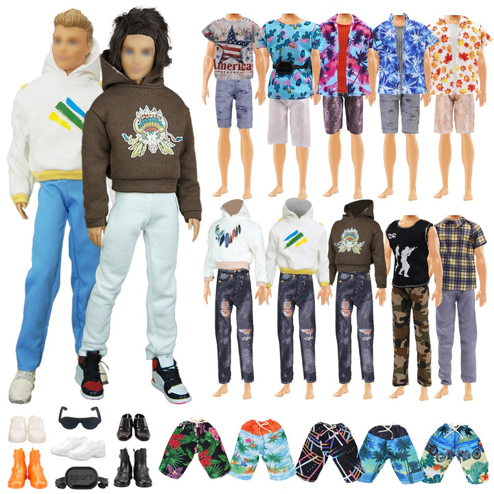 22 Fashion Kleidung und Zubehör Kompatibel mit 11.5 Zoll Boy Puppen, Enthält 7 Bekleidung 7 Paar Hos