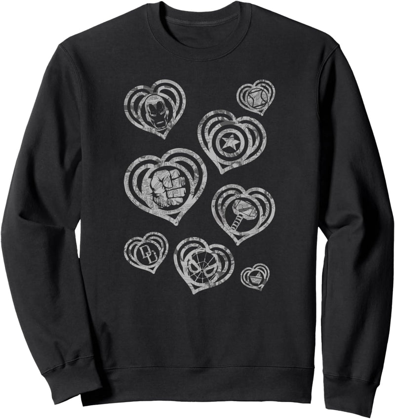Marvel Avengers Heart Shaped Logos Sweatshirt