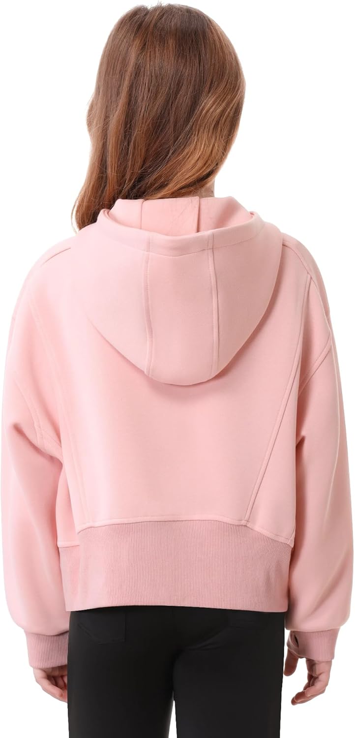 Rolanko Kapuzenpullover für Mädchen mit Reissverschluss, Gemütliche Langarm-Kapuzenjacke Lässiges Sw