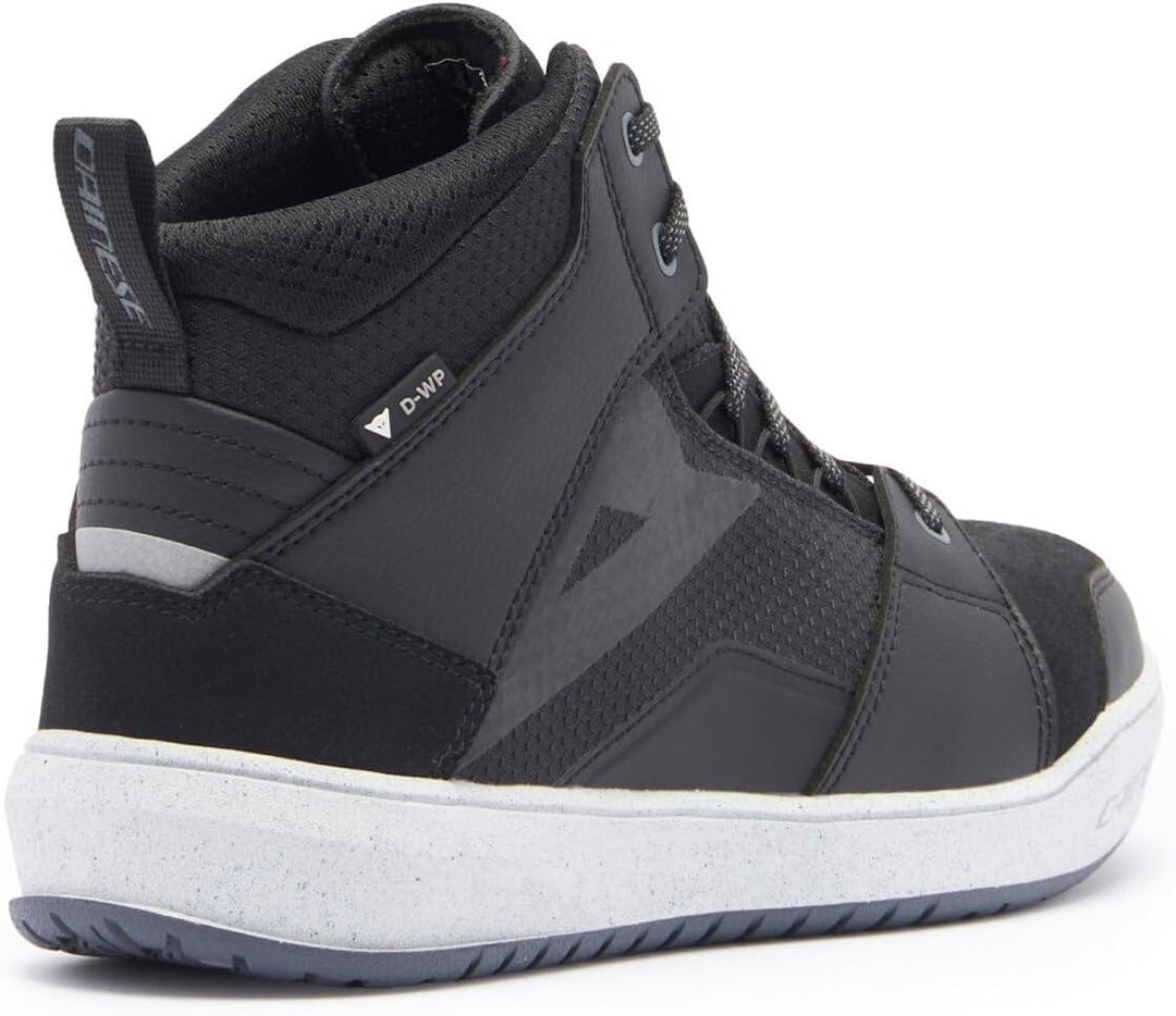 Dainese Herren Suburb D-Wp Shoes wasserdichte Motorrad-Sneaker, Schwarz/Weiss/Eisengrau, 45 EU