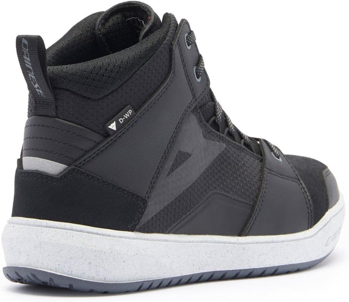 Dainese Herren Suburb D-Wp Shoes wasserdichte Motorrad-Sneaker, Schwarz/Weiss/Eisengrau, 45 EU