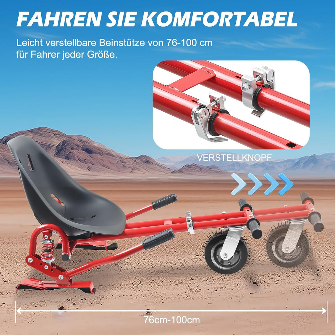 Hoverboard Sitz, Hoverkart Sitz für Universal 6,5"-10" Wheel Balancing Sitzscooter mit Innovativer F