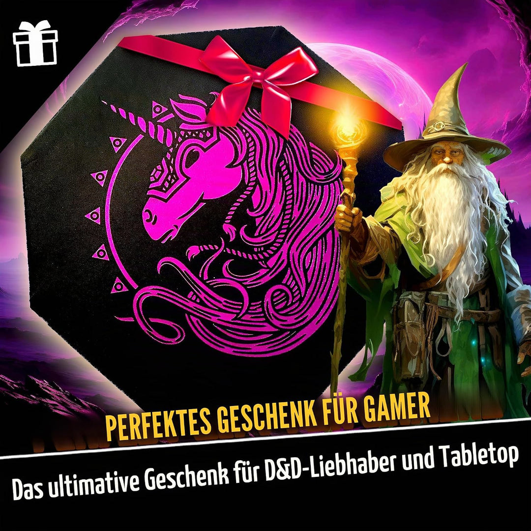 Fantasydice- PINK - War Unicron- Dice Storage and Rolling Tray - 20CM Octagon with Lid and Dice Stag
