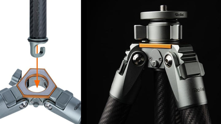 Rollei Carbon-Mittelsäule- Erweiterung für Lion Rock Pro – Schnelle Höhenverstellung, Erhöht Maximal