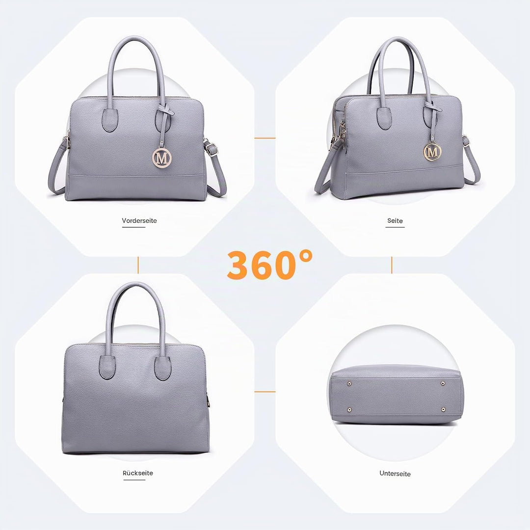 Miss Lulu Aktentasche Handtasche Laptoptasche Arbeitstasche Schultertasche Messenger Bag Retro Elega