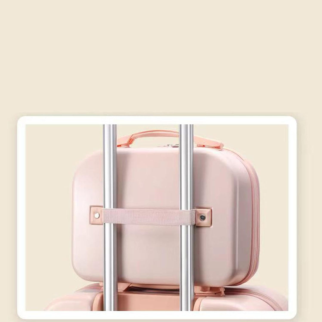 Kosmetikkoffer Hartschale 14 Zoll, Beautycase mit Gummiband &amp; Netzfach, grosser Reise Make up Koffer