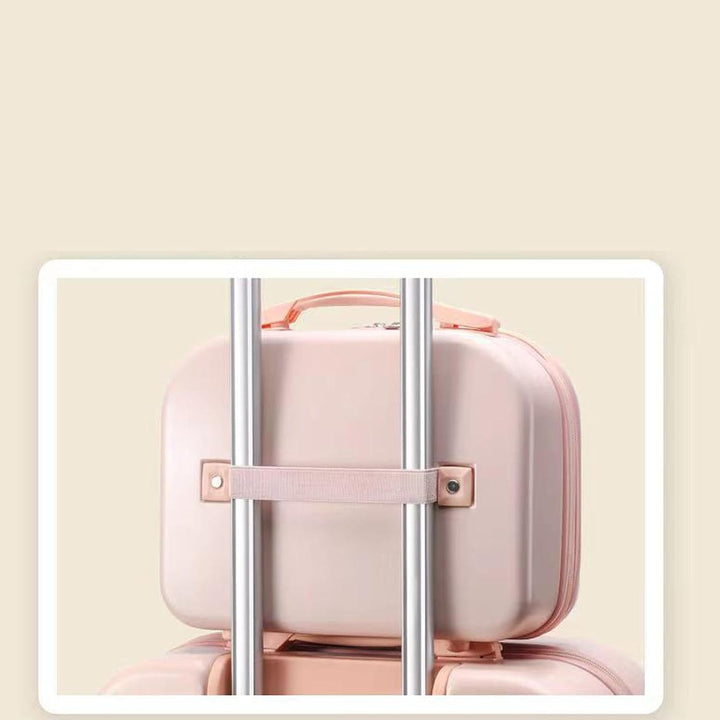 Kosmetikkoffer Hartschale 14 Zoll, Beautycase mit Gummiband &amp; Netzfach, grosser Reise Make up Koffer