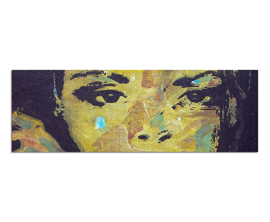 Paul Sinus Art Panoramabild auf Leinwand und Keilrahmen 150x50cm Ölmalerei Frau Gesicht Portrait abs