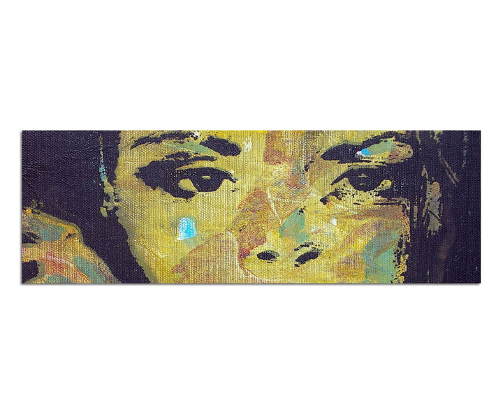 Paul Sinus Art Panoramabild auf Leinwand und Keilrahmen 150x50cm Ölmalerei Frau Gesicht Portrait abs