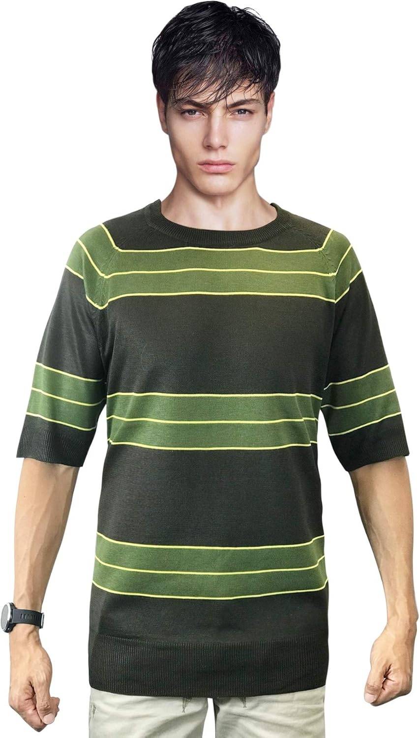 OEM Kurt Cobain Sweater Grün gestreiftes Hemd Kostüm Nirvana riecht nach Teen Spirit (L)