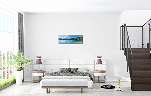 Bilderdepot24 Bild auf Leinwand | Eibsee und Zugspitze I in 90x30 cm als Panorama Wandbild | Wand-de