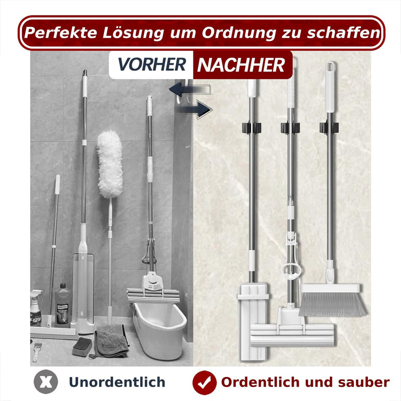 3-H 12 Stück Gerätehalter Set, Besenhalterung Wand Gartengerätehalter Besenhalter, Wandhalterung für