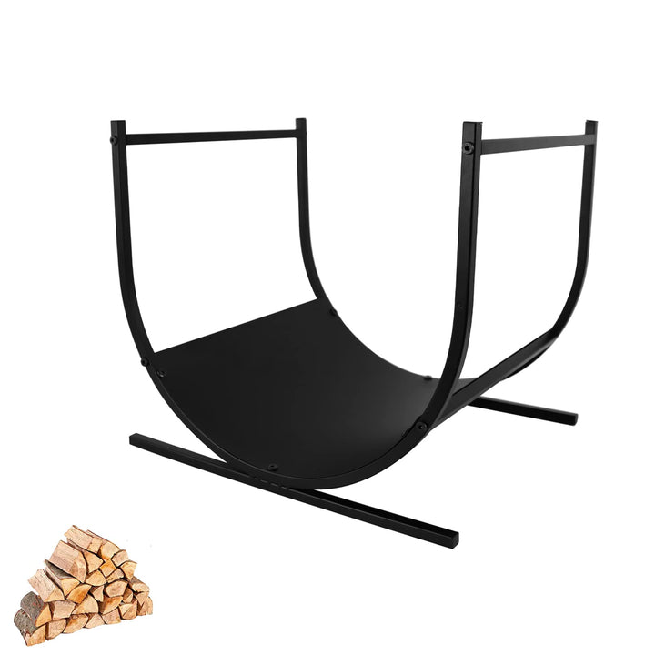YRHome Kaminholzregal halbrund 44,5x37,5x40cm (LxBxH) Brennholzregal pulverbeschichteter Stahl Feuer