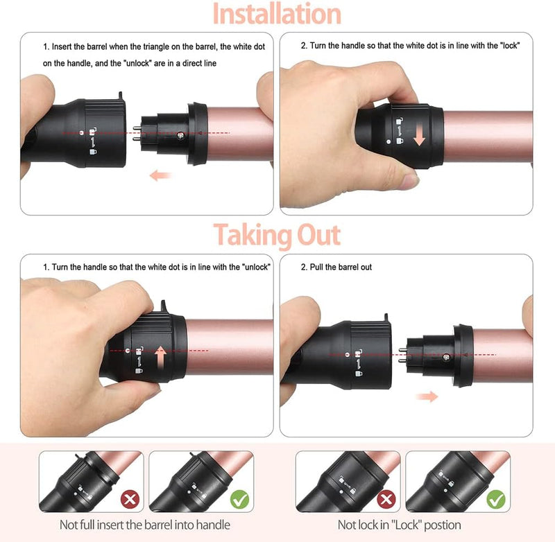 Culwad Lockenstab 5 in 1 Lockenwickler Set Multifunktions Austauschbare Keramikbeschichtung - mit Ha