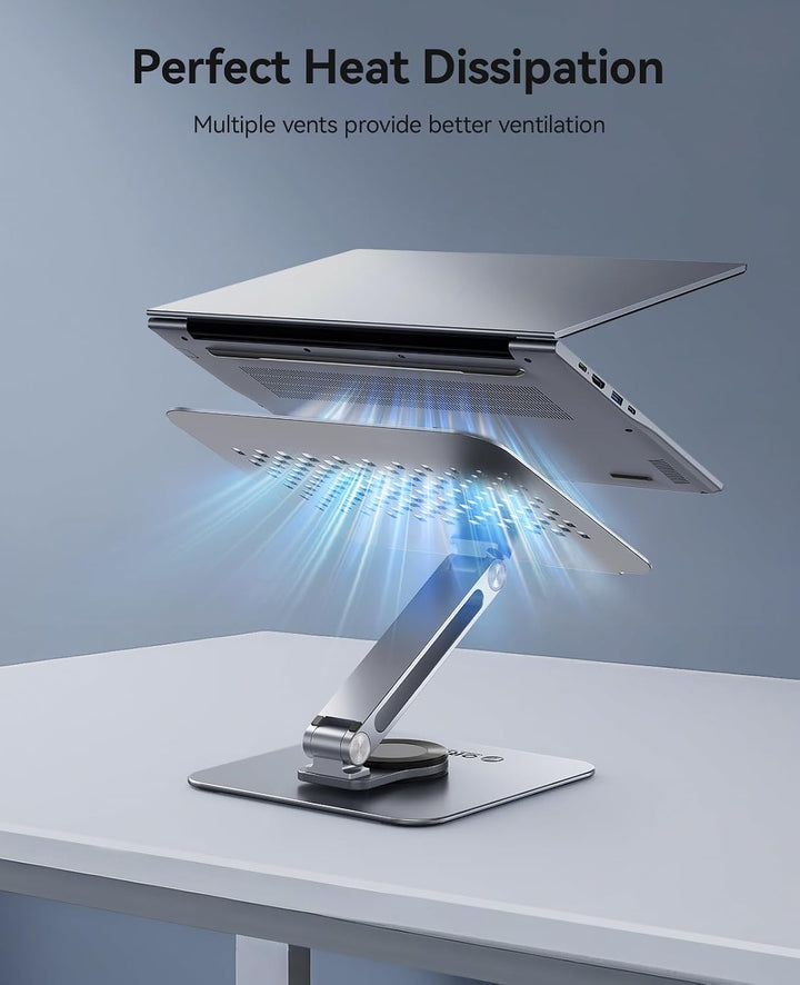 ORICO Laptop Ständer Höhenverstellbar mit 360° Drehsockel, Faltbarer Ergonomischer Notebook Ständer
