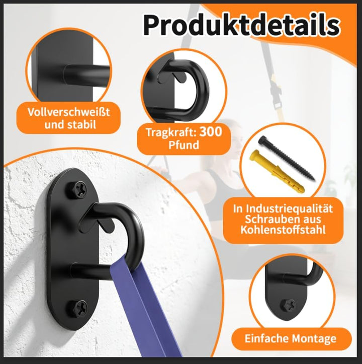 GPANDAG Fitness-Tau-Halterung 3 Stück für Widerstandsbänder Wand &amp; Decken Anker Workout Wandhalterun
